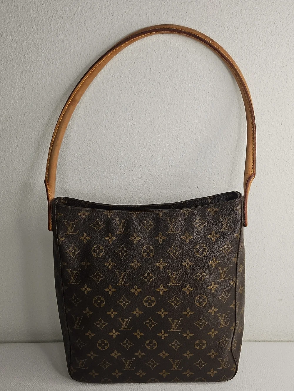 Authentic Louis Vuitton Looping MM Monogram Shoulder Bag Hobo Purse W/Dustbag